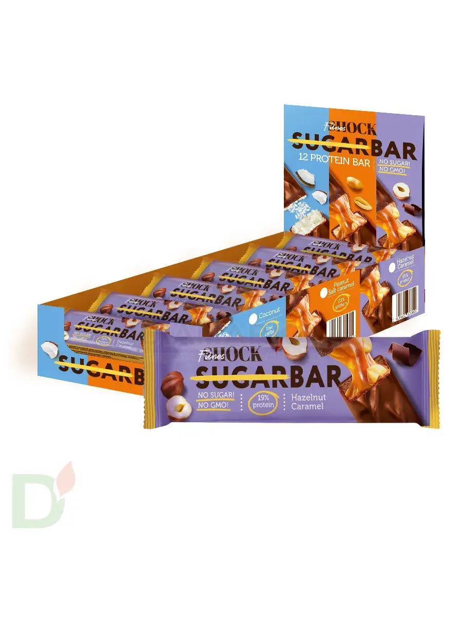 Батончик протеиновый FitnesShock Шоколадная карамель-фундук 50гр. в интернет-магазине