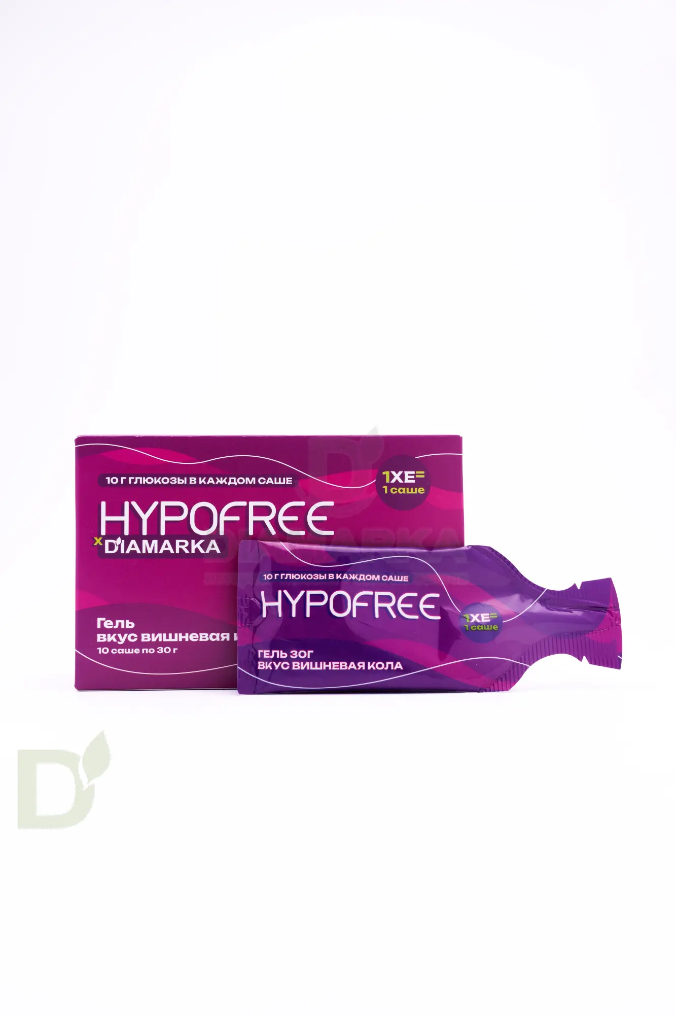 Гель Гипофри (HYPOFREE) & ДиаМарка Вишнёвая кола для купирования гипогликемии, 10 саше