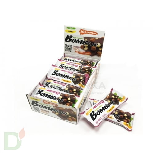 Батончик BOMBBAR Шоколад с фундуком (5угл в 60г) в интернет-магазине