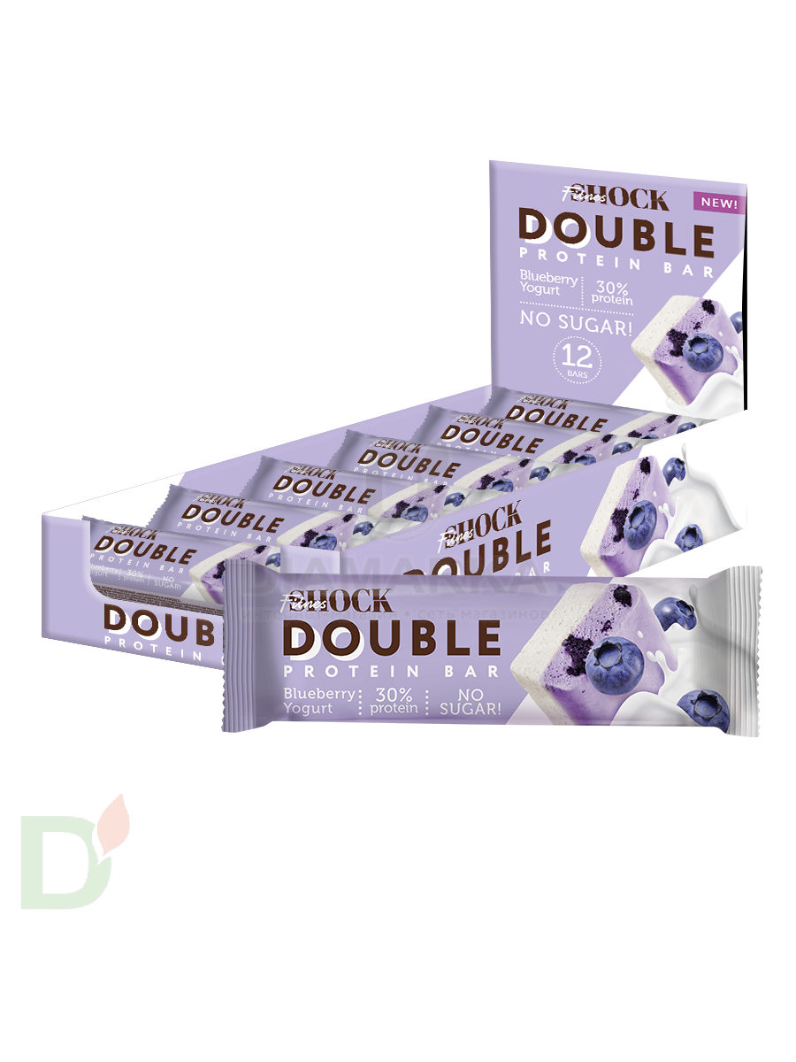 Батончик протеиновый FitnesShock Черничный йогурт 40гр. в интернет-магазине