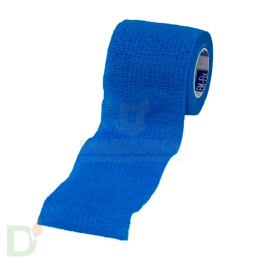 Бинт эластичный когезивный EM-fix krep Синий, 5 см х 4,5 м в интернет-магазине