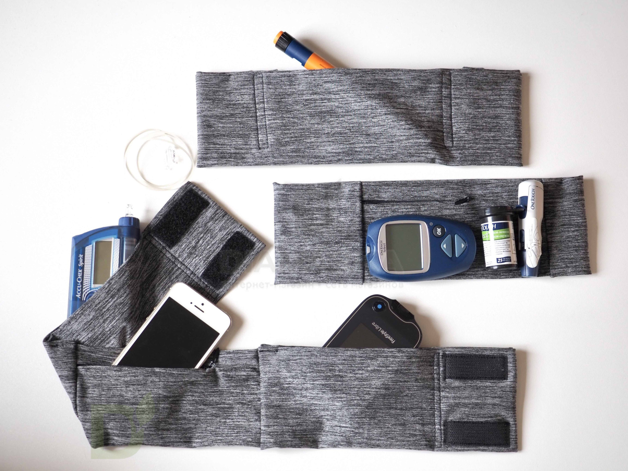 Пояс для ношения помпы на талии на липучке Меланж