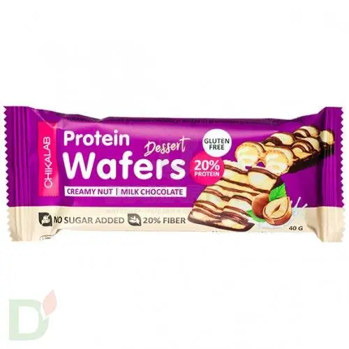 Батончик CHIKALAB Wafers глазированный вафельный Сливочно-ореховый десерт, 40гр в интернет-магазине