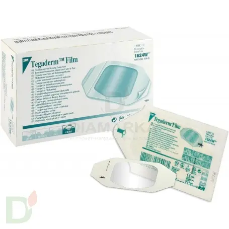Пластырь прозрачный водостойкий Тегадерм без выреза (3M™ Tegaderm Film) 1624W, 6 x 7 см, упак. 100 шт