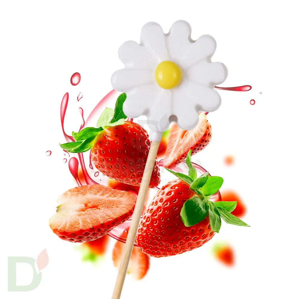 Леденец без сахара Ромашка вкус Клубника, 15гр